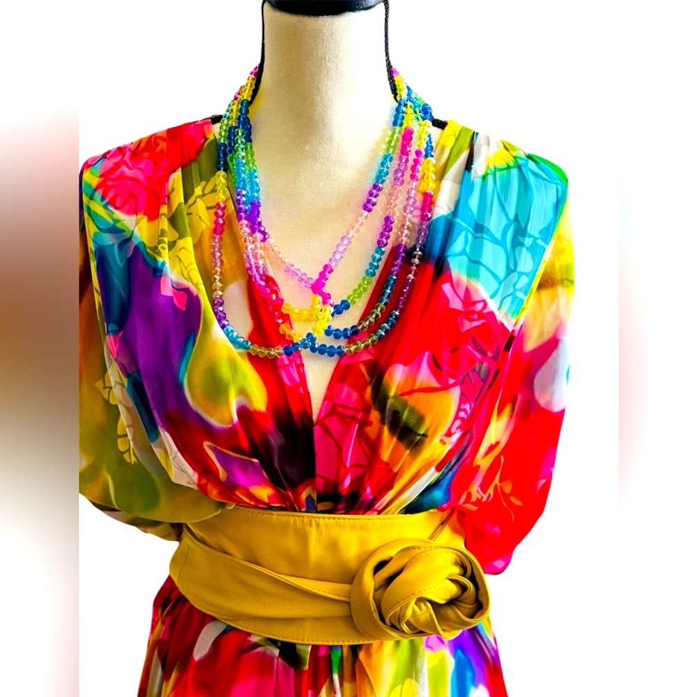Sassy Jones Malia Glass Sparkler - Rainbow Ombré Necklace